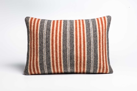 Picture of Large Cushion Safflower Coal Mixed Stripe
