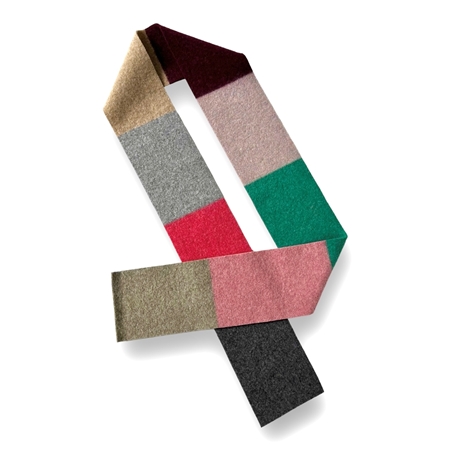 Picture of Colourblock Skinny Scarf Jade Rose Grey